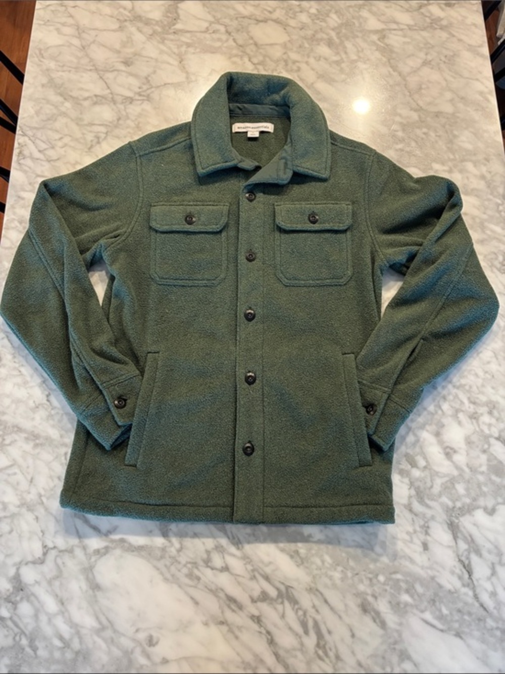 Amazon Essentials Dark Green Lightweight Fleece Shirt Jacket